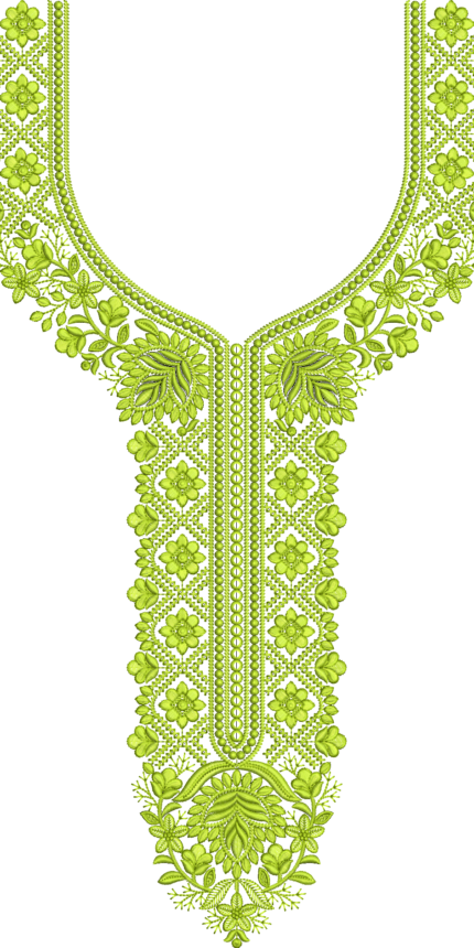 Single color neck embroidery design