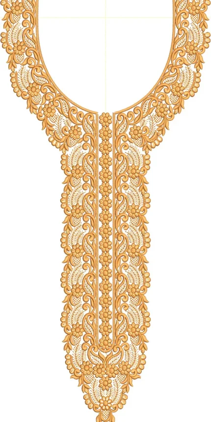 Floral Neckline Machine Embroidery Design